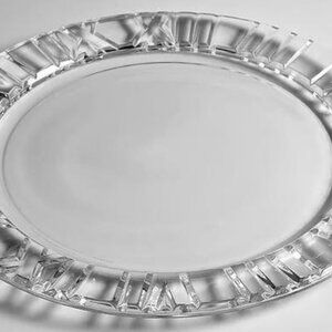 Rare Tiffany & Co ATLAS Crystal Platter 13" Roman Numerals Retired Vintage New